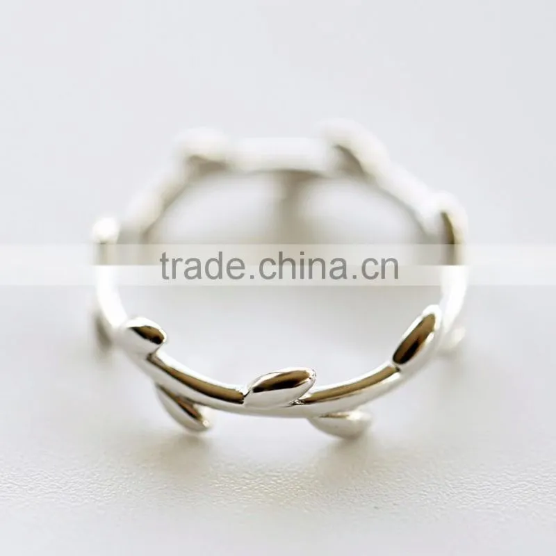 925 sterling silver leaf branch ring adjustable ring fashion women ring jewelry supplies 6260555