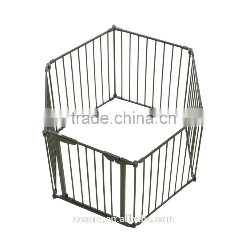 Pawhut Black Portable Dog Puppy Cage 6 Panel Pet Playpen