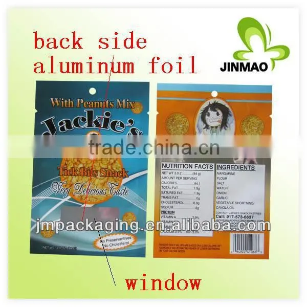 Excellent back -sealed with window one side clear and one side foil aluminum plastic bag