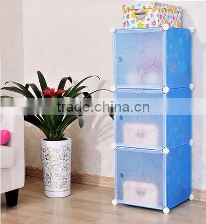 New fresh style water proof DIY easy clean plastic wardrobe (FH-AL0013-3)