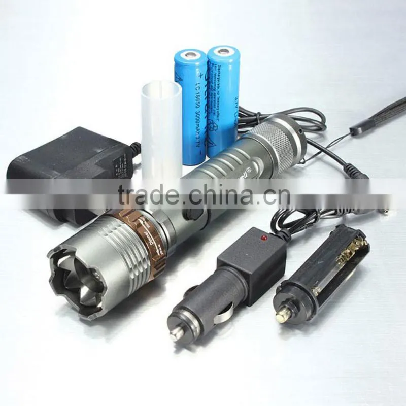 Cheap 2000lm 3 Mode Waterproof Lotus Head LED Flashlight Suit Gray