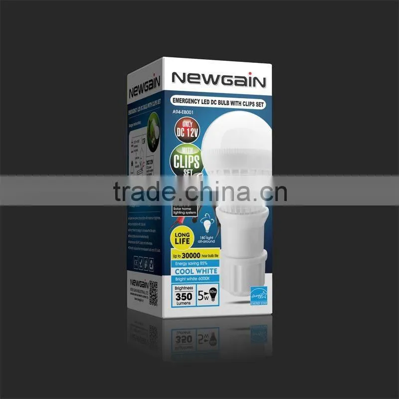 EMERGENCY LIGHT. PROTABLE LED LIGHT. EMERGENCY LED DC BULB WITH CLIPS SET