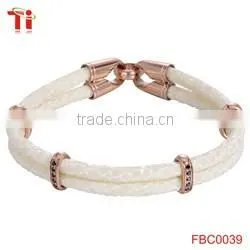 new products 2016 genuine blue stingray fish leather bracelet gold arrow flower charm silver stainelsee steelbulk buy from china