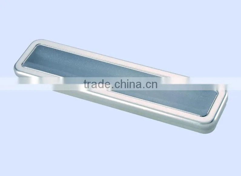 Size 273*65*25mm silver tin watch box with PVC window