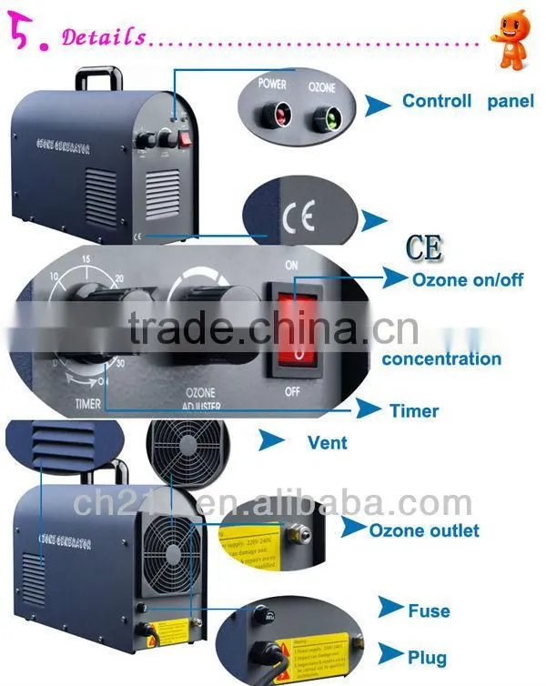 Hot! 2g ceramic ozone generator for drinking water