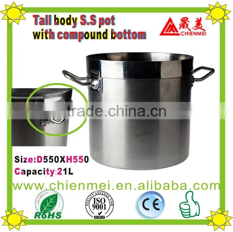 03 style Professional quality short Body Large commercial Stock Pot/commercial cooking pot/outdoor pot metal