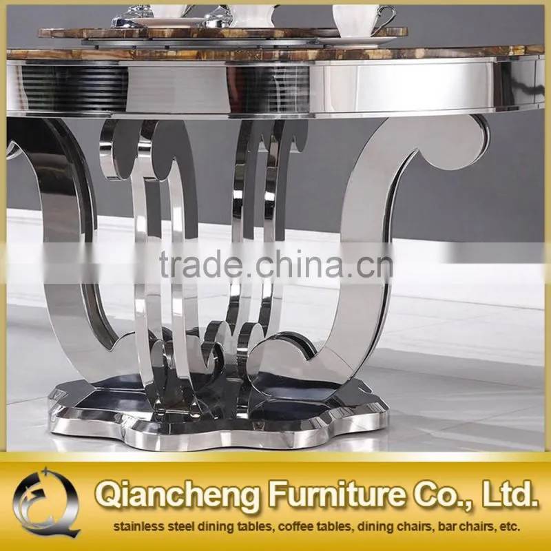 modern round marble top dining table for banquet hall