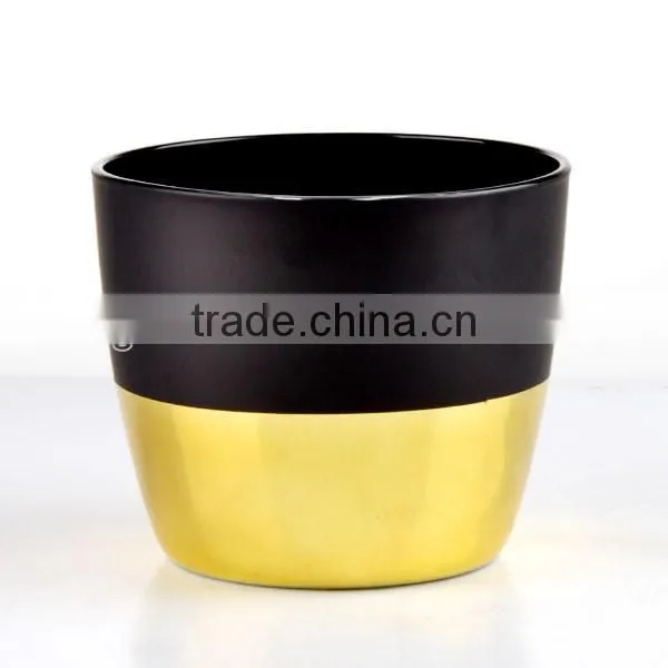 Newest Half Golden Design Glass Vase
