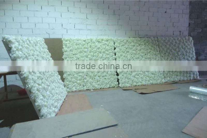 white artificial flower wall/fabric flower wall/fake flower wall