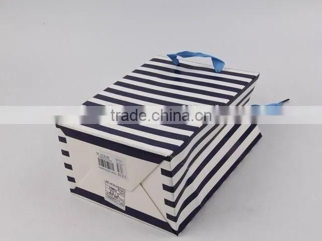 Foldable Gift Bag With Stripe Pattern/ Shopping Paper Bag