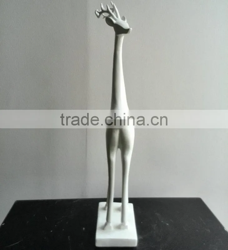 Resin white reindeer statue