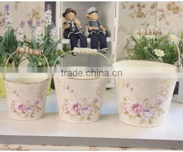 colorful decorative metal bucket