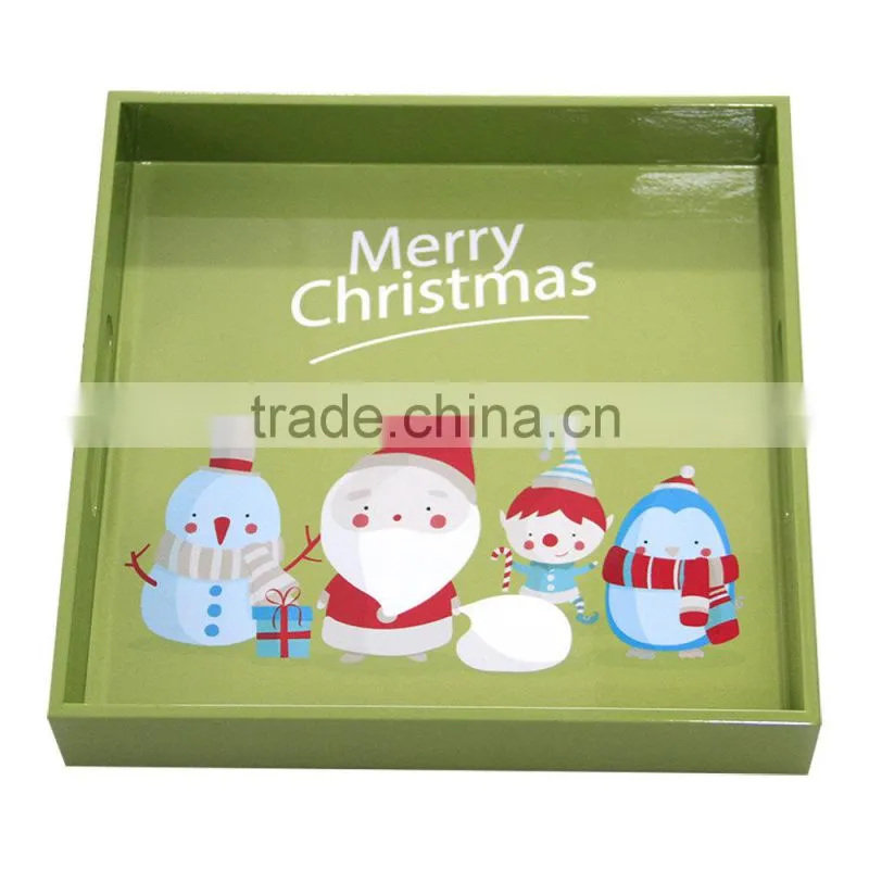 Christmas gift set / set of lacquer tray, coaster, tissue box, table mat
