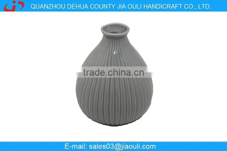 2016 hot sale grey small ceramic flower vase