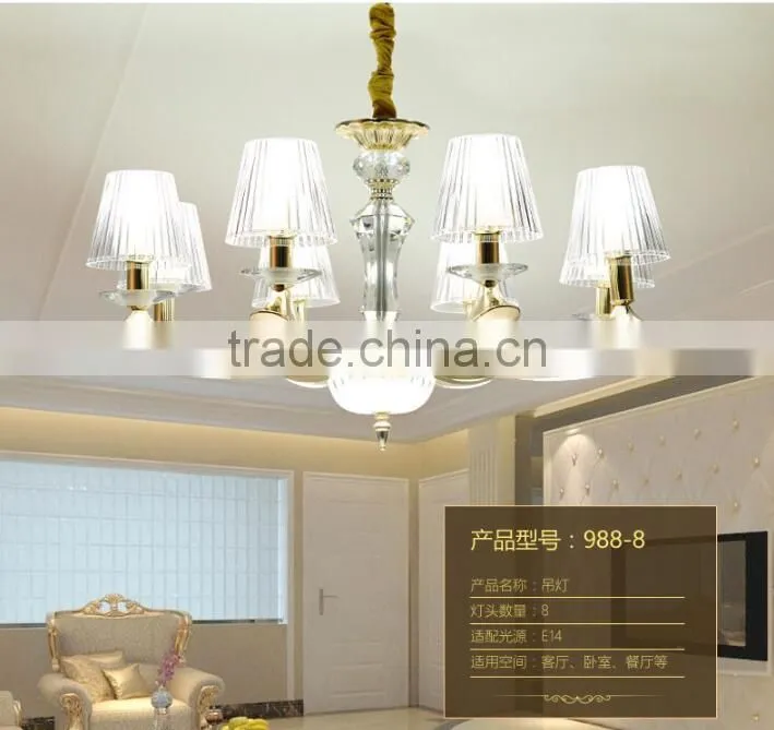 M988 Momoda decorations luxury simple Crystal living room bedroom golden home lighting chandelier pendant lamp