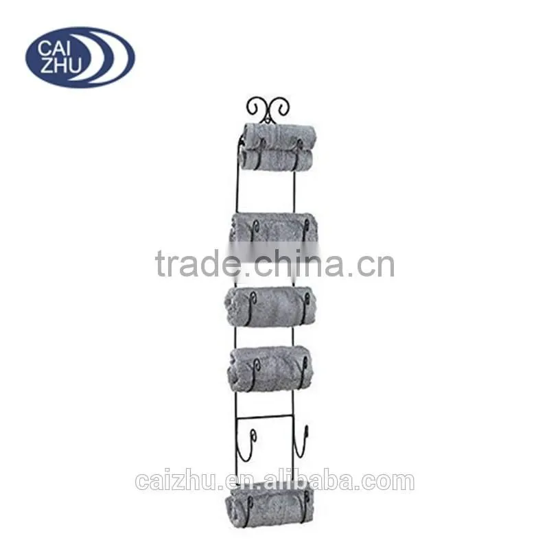 Wall Mount Wine & Towel Rack Holds 6 Bottles or Towels