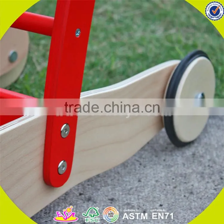 wholesale educational red wooden toddler walker hot sale wooden toddler walker useful wooden toddler walker W13C013
