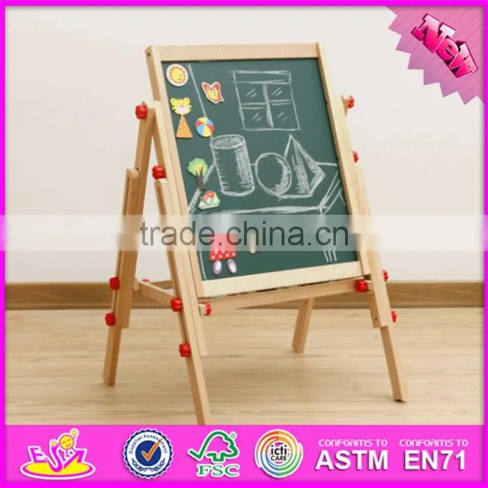2017 new design adjustable children wooden double sided drawing board W12B107