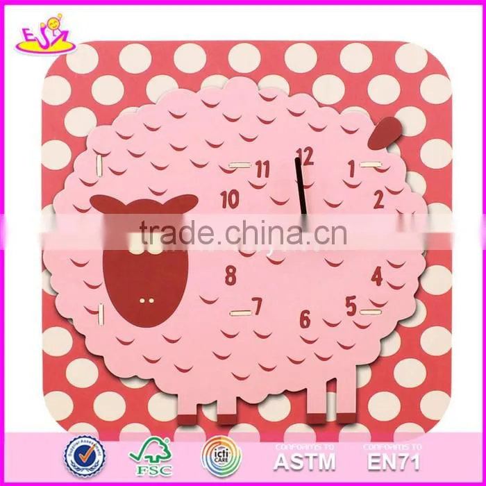 2017 New design clock shape children wooden puzzles W14K014