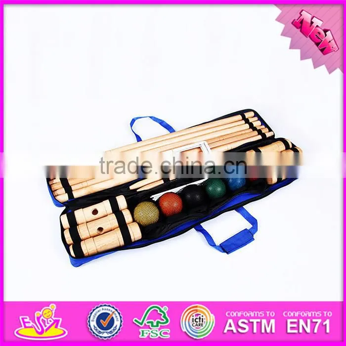 2016 funny 6 player children wooden croquet for outdoor sports and garden game W01A170
