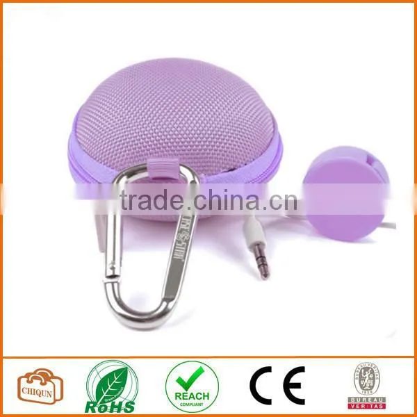 Eva Round Earphone Organizer and Silver Carabiner With Case Star Cost-free Cell Phone Bag