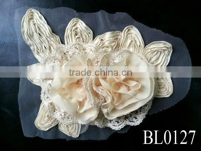 BL0132 black custom wholesale rhinestone beaded applique for garments accessories