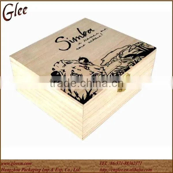 Fancy empty wholesale wooden tea packaging box