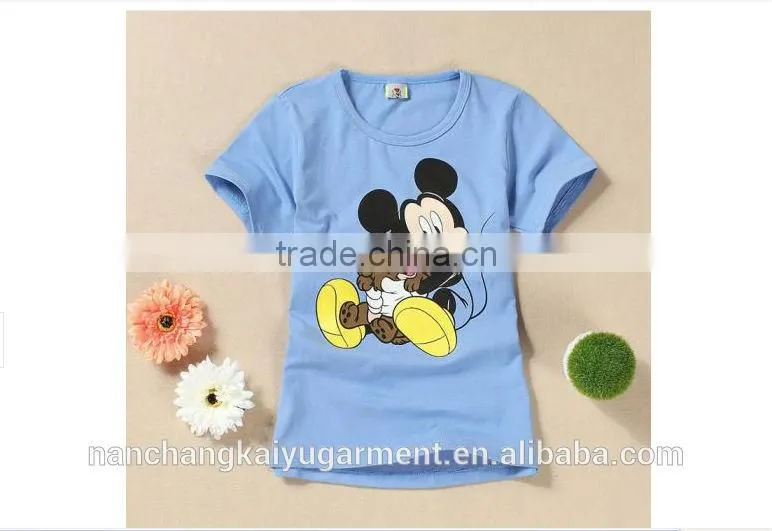 High quality cartoon printed cotton T shirt for chirlden