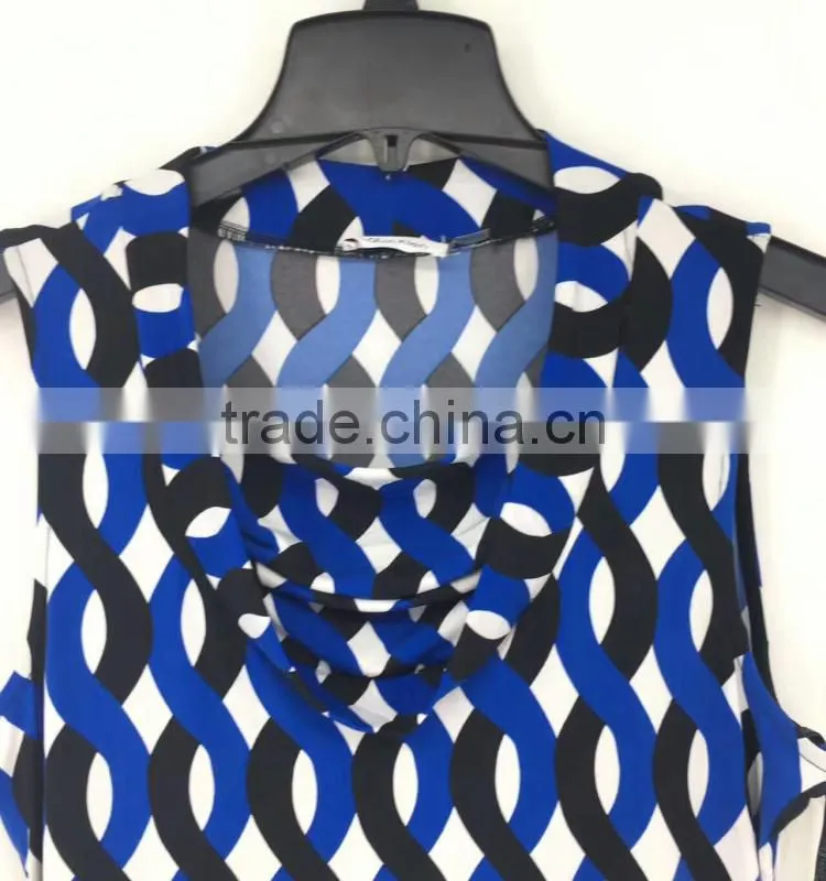 Women clearance lots sleeveless geometric pattern print fashion dress