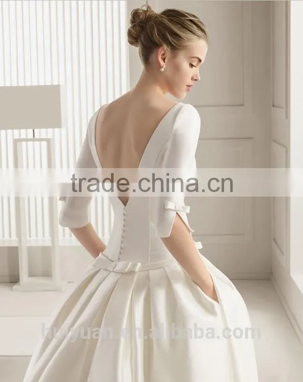 cinderella real sample train satin wedding dress with sleeves