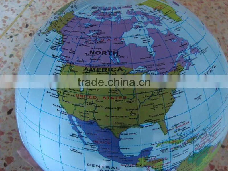 Deflated size 16 inches inflatable globe ball