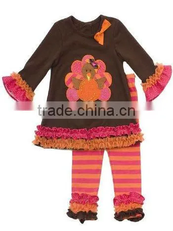 Girls Thanksgiving Outfit Tunic & Pink Legging Set Preorder