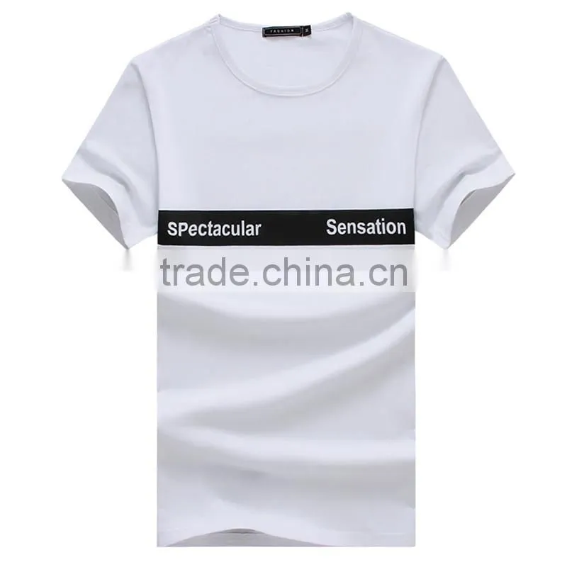 2016 Fashion Fit Best Quality letter printe Short Sleeve Fit Men's t shirt