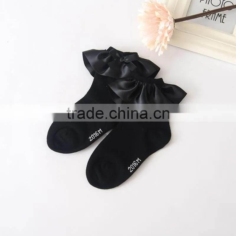 Designer hot sell ribbon lace baby socks