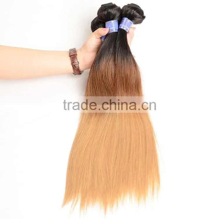 1B/4/27 Peruvian Hair Weaves Wavy Blonde Silky Straight Ombre Hair Extension Peruvian Human Hair Bundles