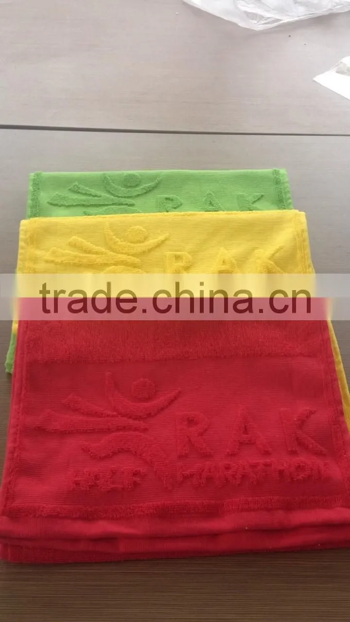 emboss logo towel, cotton fitness towel, personalized towels