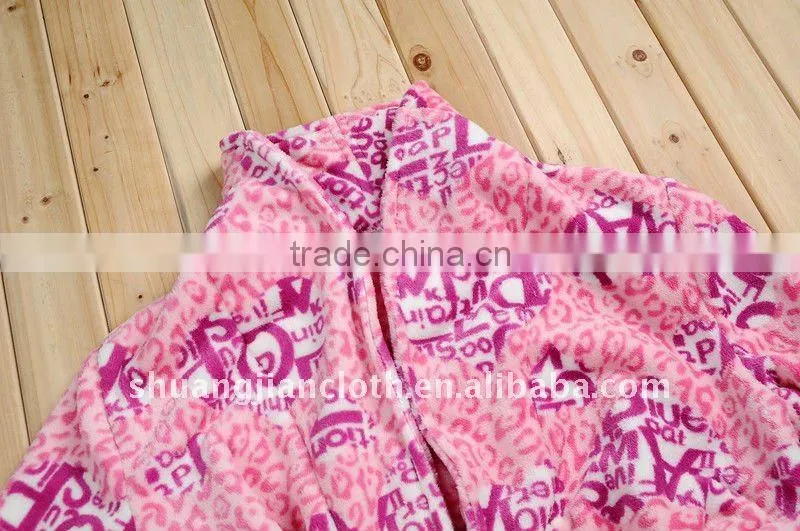 100%polyester coral fleece bathrobe