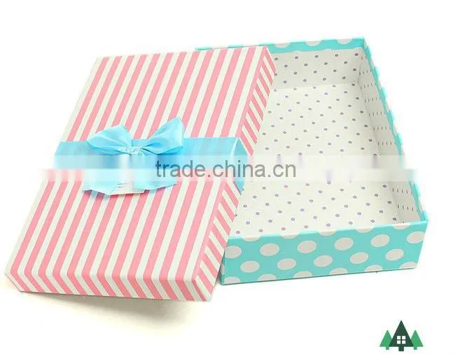 2015 Custom Made Large Decorative Gift Boxes with Bar Strips Printing