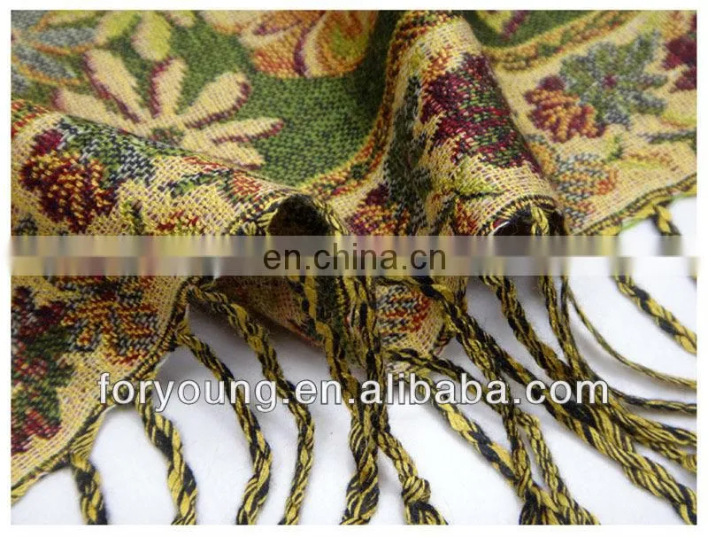 flower jacquard scarf