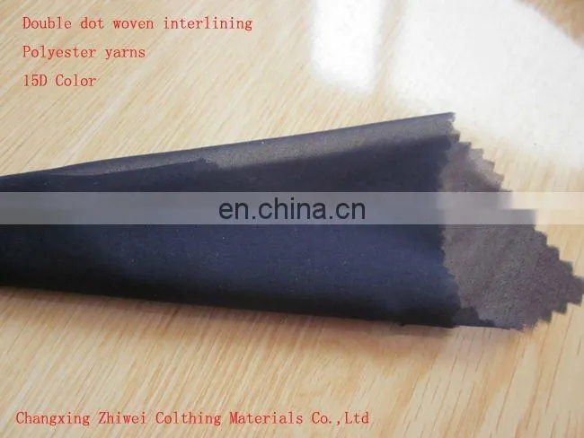100% Polyester Double Dot Woven Interlining Fabric