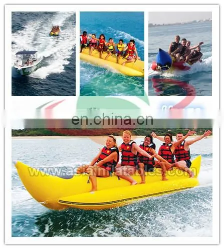 Ocean Inflatable Float Water Banana Boat With 2 Tubes / inflatable banana boat/ yellow flying fish boat for sale