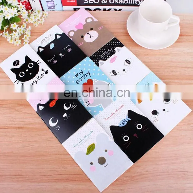 Custom small size softcover school staple exercise notebook/agenda with coloring logo printed