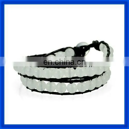 new 2014 Heliotrope Round Beaded Bracelets Jewelry Wire Wrap TPCL162#