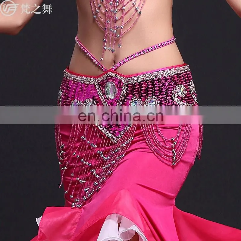 Y-2057 Egyptian beaded tassel belly dance hip belt