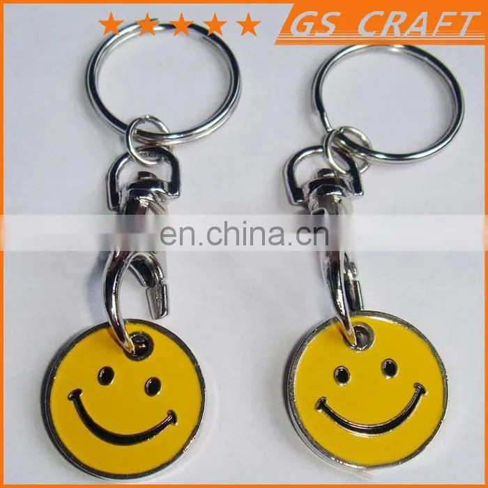 Printed custom logo trolley coin,round shape shopping trolley coin