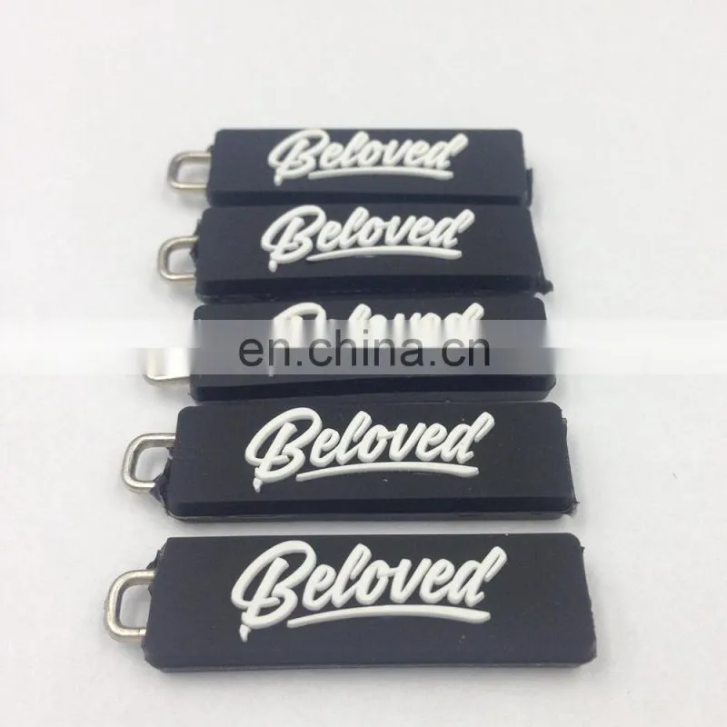 custom rubber zipper tags decorative runner zipper pulls