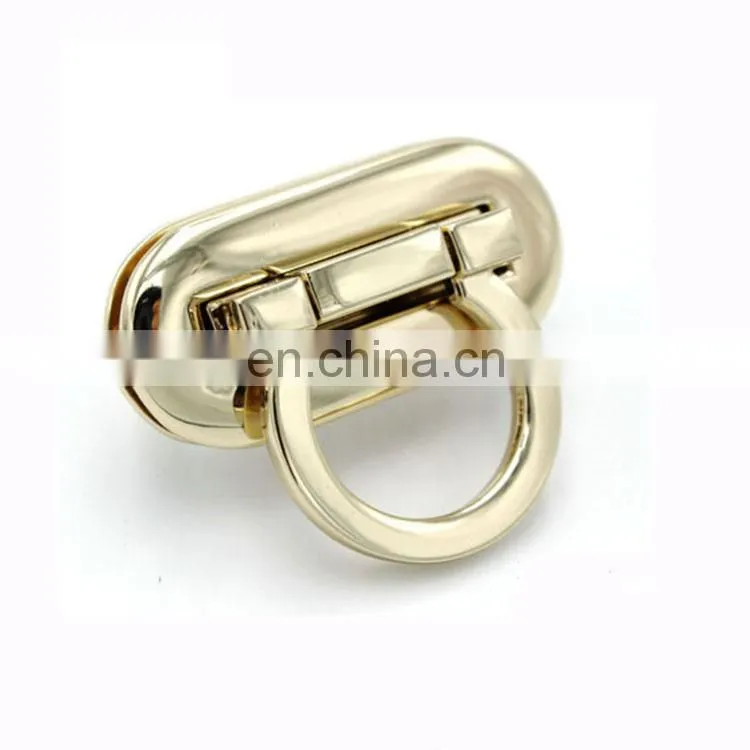 Best Selling Press Bag Briefcase Handbag Fashion Metal Gold Turn Lock For Bags Hardware