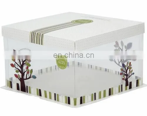 2015 transprent pvc cake box with paper cap