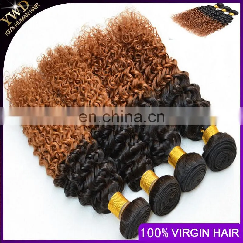 8A 3 bundles 1B 30 peruvian virgin hair ombre weave cheap ombre peruvian kinky curly virgin hair ombre hair extensions two tone