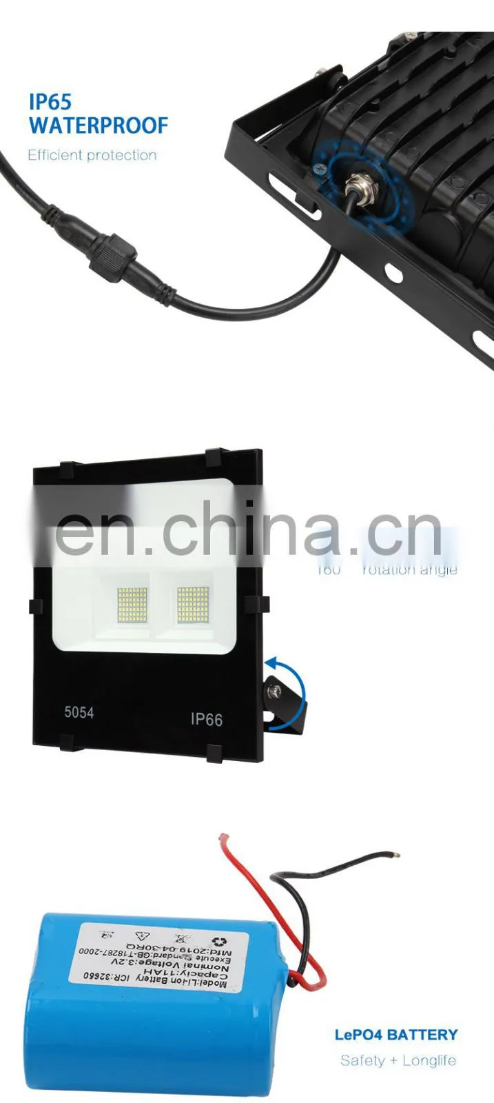 Faner 2020 new sensor 100w led solar flood light ISO9001led flood light rechargeable led 100w CE certificate CB